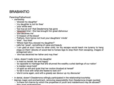 othello brabantio notes teaching resources