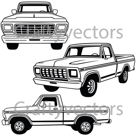 Ford F100 1978 Vector Etsy Ford Ford Logo Vector