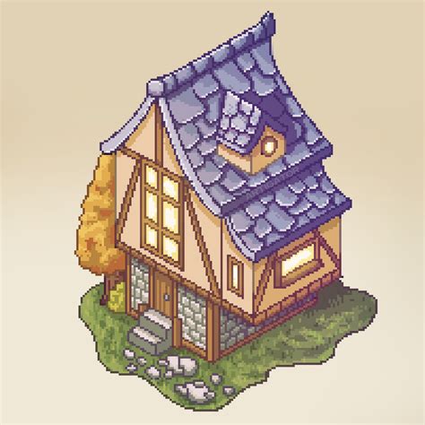 Artstation Isometric Pixel Art House