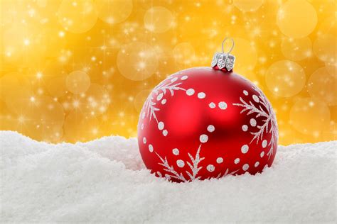 Red Christmas Ball In Snow Free Stock Photo Public Domain Pictures