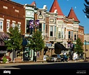 Historic buildings in downtown DeKalb, Illinois town along the Lincoln ...