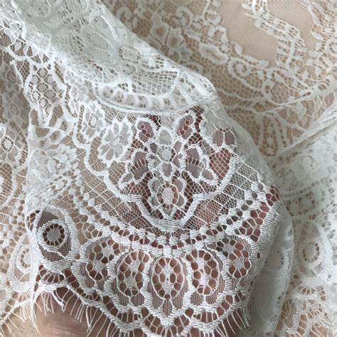 Vintage Off White Chantilly Lace Fabric Scallop Edge Eyelash Etsy