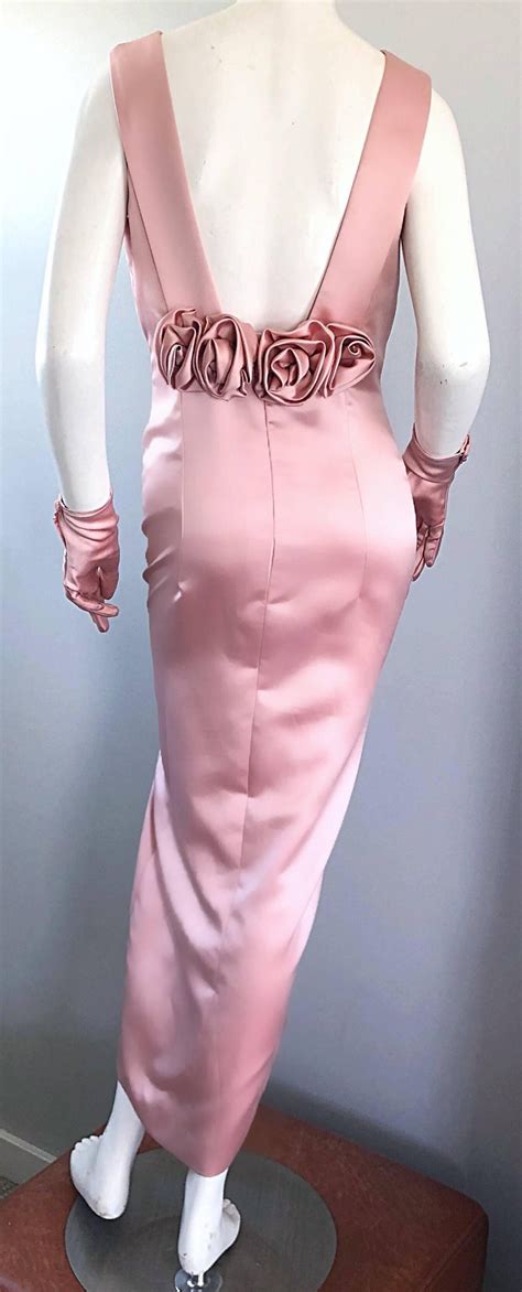 Early 1960s Demi Couture Light Pink Silk Bombshell 60s Vintage Gown And