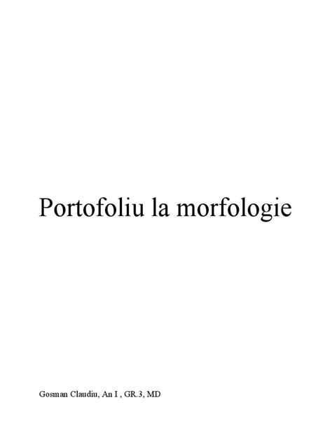 Portofoliu La Morfologie Pdf