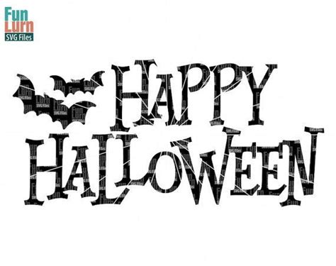 happy halloween silhouette clipart black and white outlines | Halloween