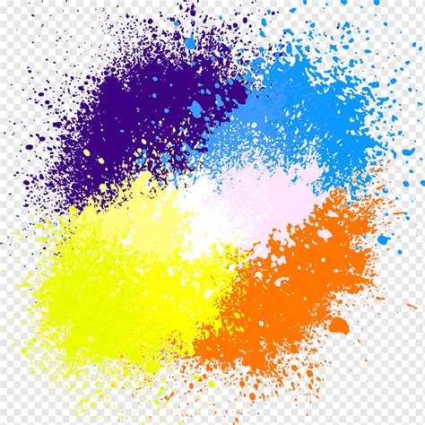 Watercolor Painting Ink Paint Splash Five Color Paint Illustration