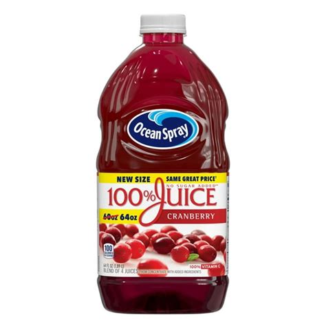 Ocean Spray 100 Juice Cranberry 64 Fl Oz