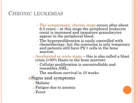 Ppt Chronic Leukemias Powerpoint Presentation Free Download Id6870547