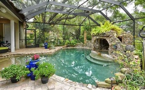 Swimming Pool Ideas A Glass Enclosed Indoor Pool With A Cave Like