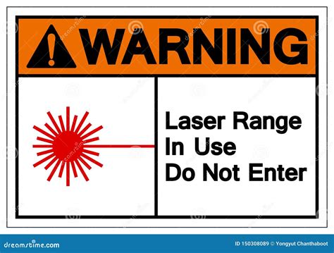 Warning Laser Range In Use Do Not Enter Symbol Sign Vector