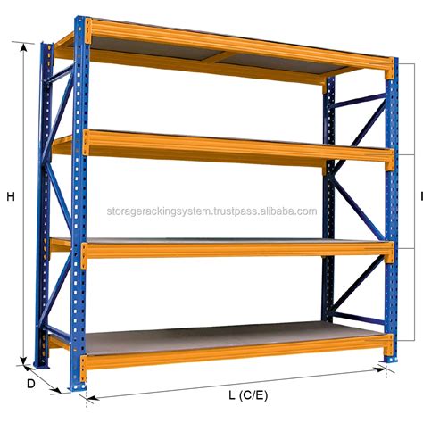 Heavy Duty Metal Storage Rack Orange And Blue Color Display Heavy Duty