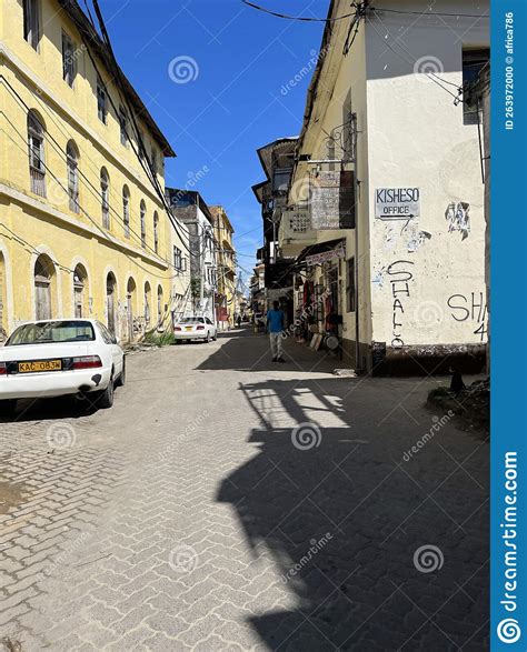 Houses And Architecture In Old Town In Mombasa Kenya Africa Editorial