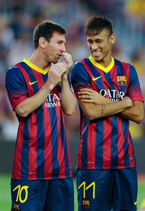 Lionel Messi Neymar Photos Barcelona V Santos Pre