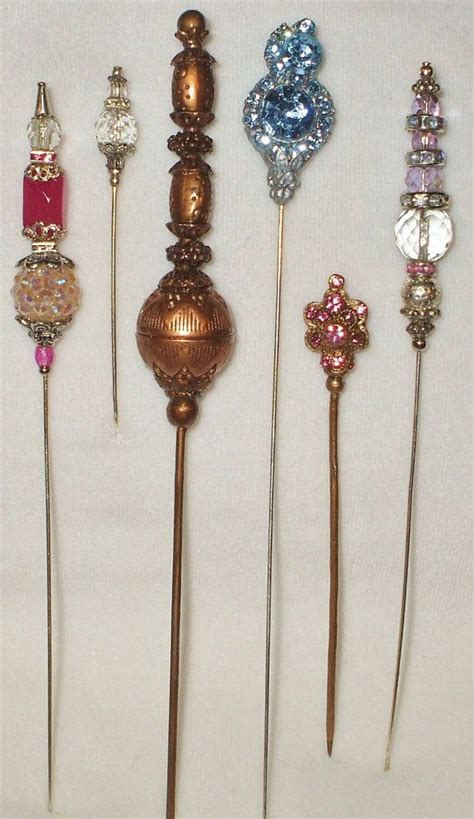 6 Antique Style Victorian Hat Pins With Vintage And Antique Etsy