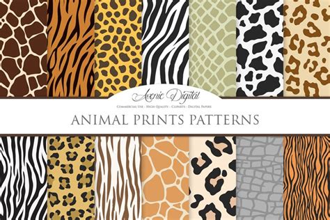 Animal Print Vector Patterns Safari Seamless Digital