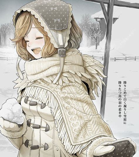 Anime Art Snow Winter Clothing Coat Shawl Scarf Hat