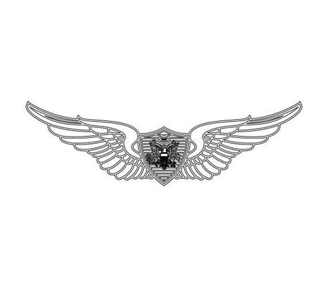 Us Army Basic Aviation Badge Vector Files Dxf Eps Svg Ai Crv Etsy