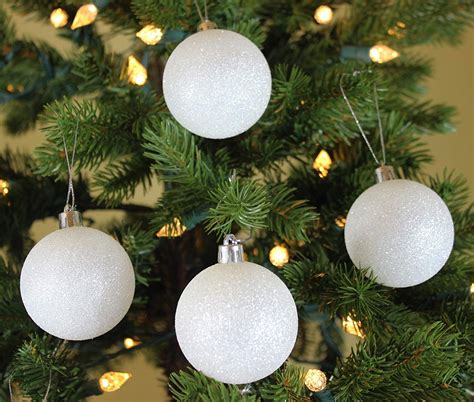 24pk 60mm White Snowball Christmas Tree Ball Ornaments White
