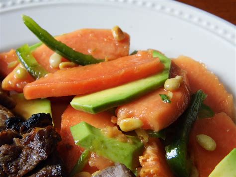 One Mother Hen Papaya Marinated Steak W Papaya Salad