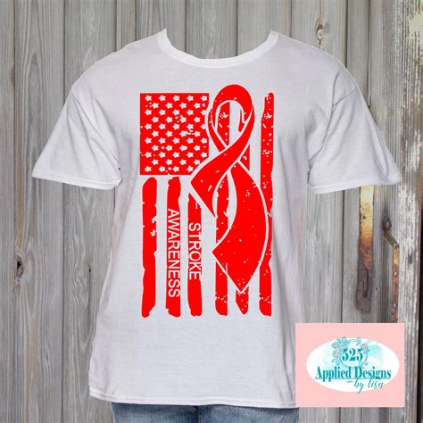 Stroke Awareness Ribbon American Flag Cutting File Studio 3 Etsy Finland