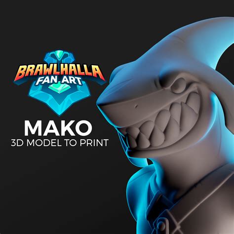 Free STL File Mako Bust Brawlhalla Fan Art3D Printing Model To