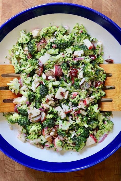 Whisk all the dressing ingredients together, pour over the salad with chopped coriander and serve! Best & Easiest Vegan Broccoli Salad - The Cheeky Chickpea