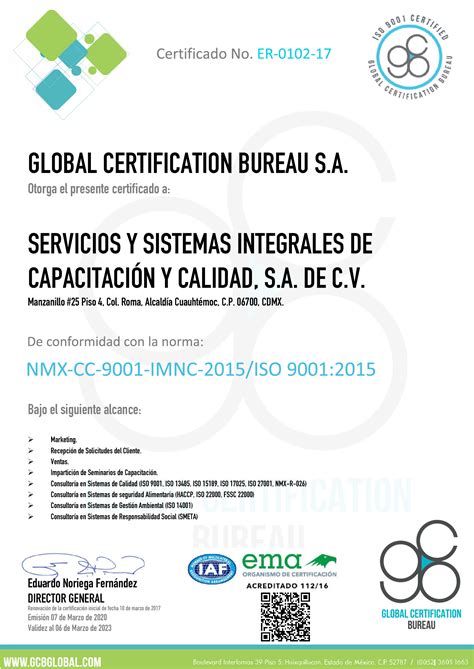 Nuestro Certificado Bajo La Nueva Versión De La Norma Iso 90012015