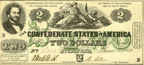 Confederate States Of America P42 2 Dollars From 1862