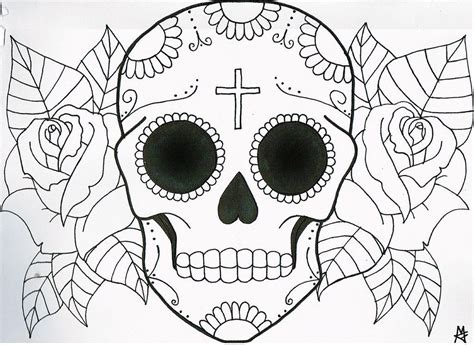 Kids Coloring Easy Skull Coloring Pages For Kids Sugar Skull Simple