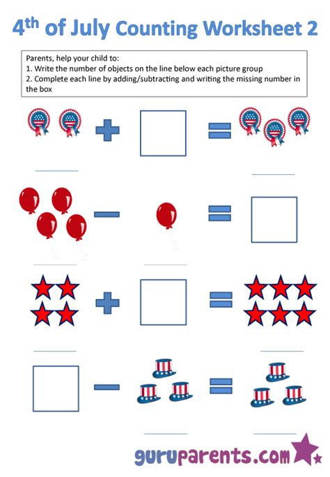 4th of July Worksheets | guruparents