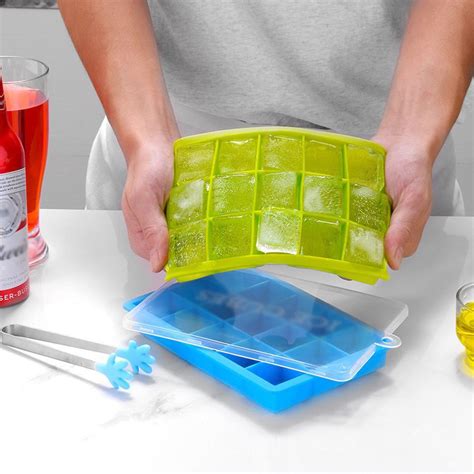 Ice Moulds 15 Holes Silicone Ice Cubes Mold Tray With Square Lid Diy