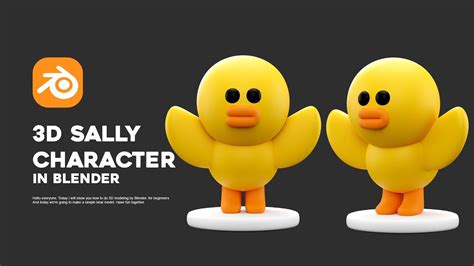 3D SALLY Line Friends Character Modeling Blender Tutorial For