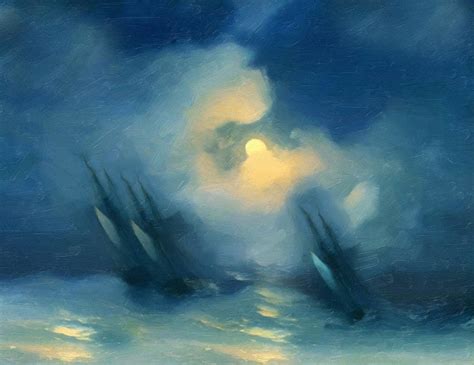 Storm Over Rough Seas Abstract Realism Painting By