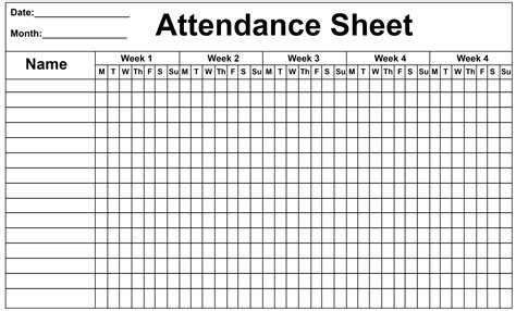Attendance Calendars Free Printable