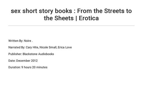 sex short story books from the streets to the sheets erotica
