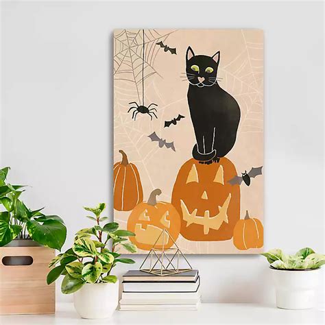 Jack O Lantern Cat Halloween Wall Plaque 24 In Kirklands Home