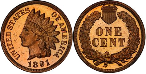 Images Of Indian Cent 1891 1c Rd Pcgs Coinfacts