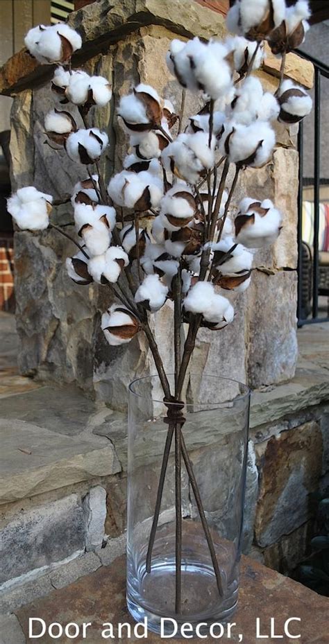 rustic cotton stems with 15 18 bolls per stem for rustic etsy cotton boll decor cotton wreath