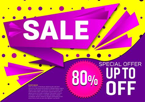 Vector Banner Sale Special Offer Abstract Purple And Yellow Color