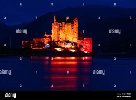 Eilean Donan Castle Poppy Rememberence Twilight Evening Light Red Ww1