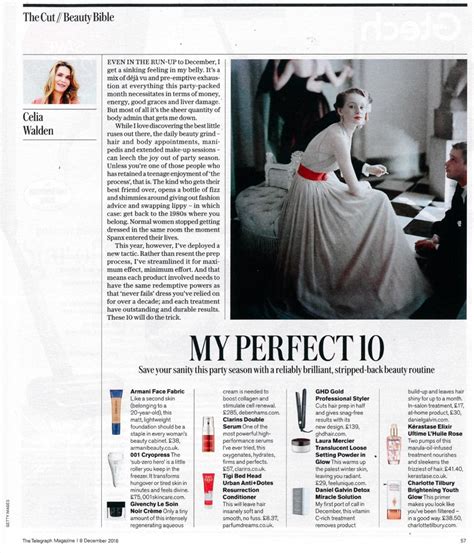 The Telegraph Magazine My Perfect 10 Daniel Galvin