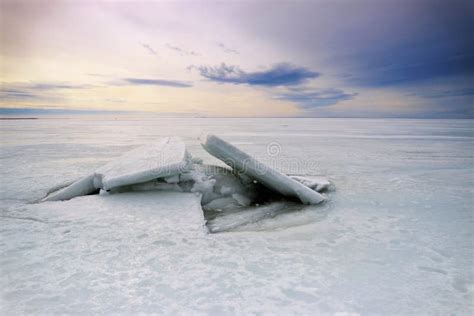 Frozen Gulf Of Finland Shore In Ice As Background Stock Image Image