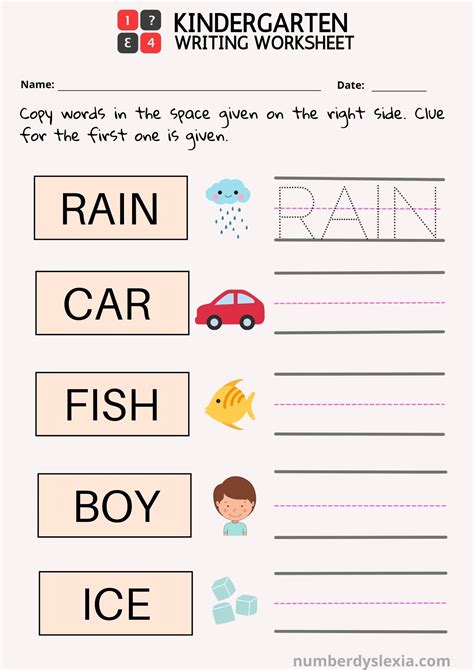 Handwriting Free Printable Kindergarten Worksheets Printable Form