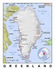 Detailed political map of Greenland with relief | Greenland | North ...