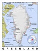 Detailed political map of Greenland with relief | Greenland | North ...