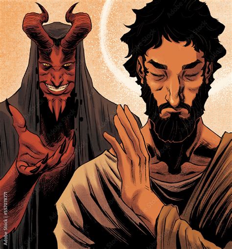 Devil Confronts The Saint Satan Finds Jesus Christ In The Desert Jesus Christ Casts Out