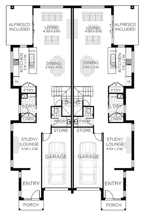 Bronte Duplex Design 2 Storey Duplex House Plans Rawson Homes In