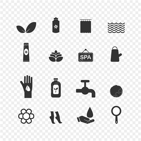 Spa Set Vector Png Images Spa Icon Set Template Template Icons Spa