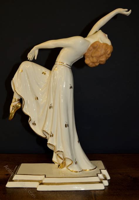 My latest purchase, very rare and only the 3rd time i have ever seen one like this, purchased in november, but was sitting in australian customs for a this large scaled dancer is classic streamlined form of the 1930's deco period, made from rosewood and walnut. Antiques Atlas - Czechoslovakian Art Deco Figurine By Royal Dux.
