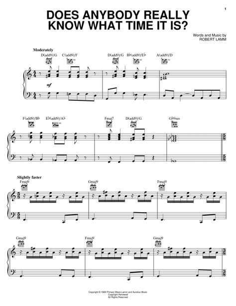 Download Does Anybody Really Know What Time It Is Sheet Music By